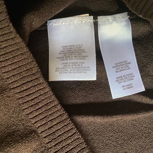 Jones New York Collection Women’s Sleeveless Knit Blouse size XL, Solid Brown - Picture 6 of 7